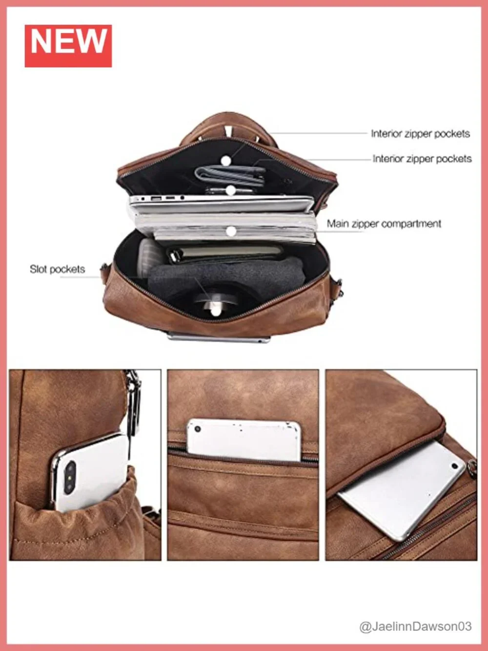Vegan Leather Backpack for Women Convertible Shoulder Bag Travel